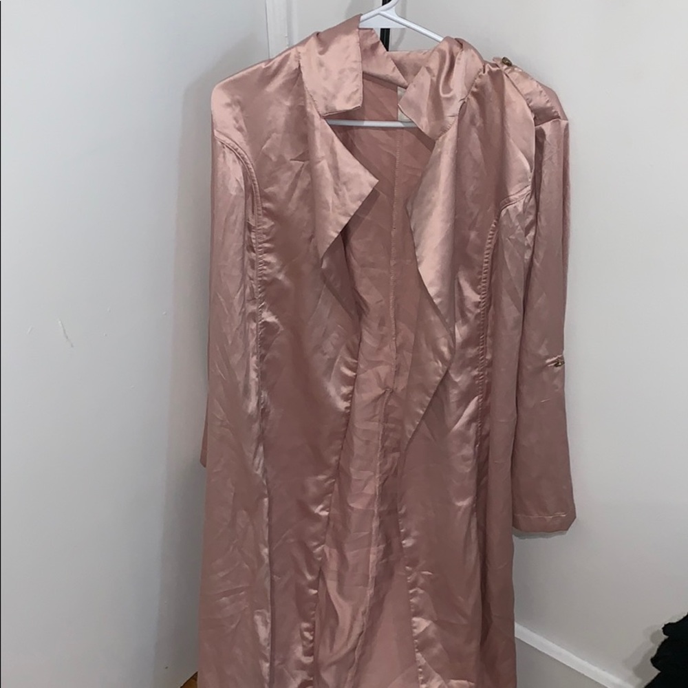 Pink satin duster